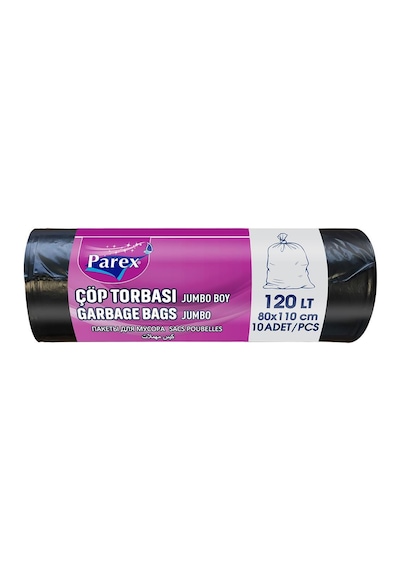 Parex Professional Çöp Torbası Jumbo Boy 80 X 110 Cm 10 Adet - Siyah