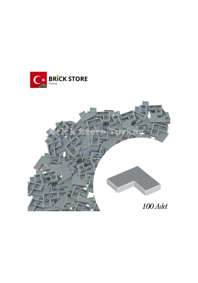 Yedek Parçalar,100 Adet 2x2 Tile Köşeli Fayans Parçası, Açık Gri Renk Light Bluish Gray ,14719
