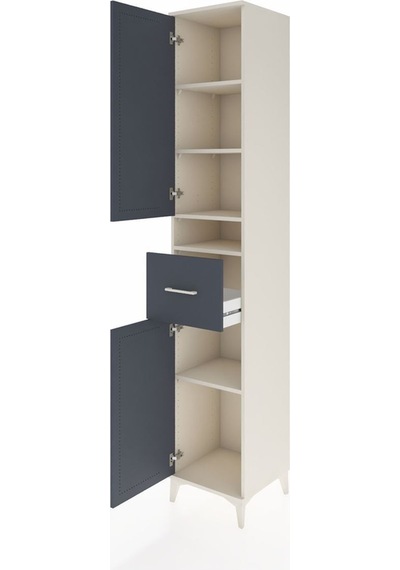 Hyperion Dolap 5 Raflı Tek Çekmeceli 2 Kapaklı 44x44x243 Aytaşı-antrasit Aytası