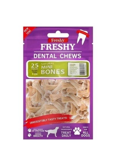 Dental Natürel Pres Köpek Kemirme Kemiği - 5 Santim - 25'li Paket - 250 Gram