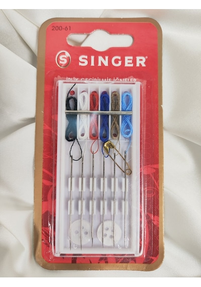 Singer İplik Geçirilmiş Dikiş İğnesi Seti - 9 Renk İplik 200-61