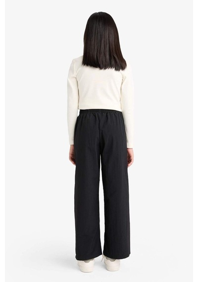 Defacto Kız Çocuk Wide Leg Esnek Bantlı Paça Paraşüt Pantolon E6186a825aubk27 Siyah