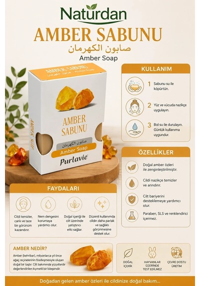 Amber Sabunu-100g Doğal El Yapımı-9 Adet Karışık