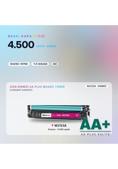 Hp 212a W2123a Kırmızı Uyumlu Toner Aa Plus / Color Laserjet Enterprise M554 / M555 / Mfp M578
