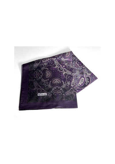 Miray Nevada Büyük Boy Organik Pamuk Eşarp - 120 X 120 - 06453 Mor