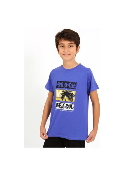 Akbeniz Erkek Çocuk Kısa Kol Penye Pijama Takım 20758 Saks