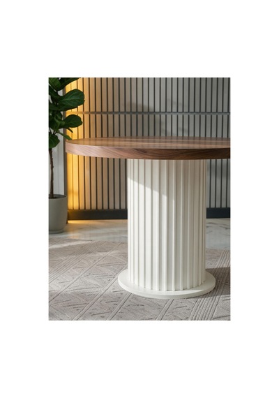 Aura Yuvarlak Bohem 90x90 Mdf Masa Masa Fiyatıdır Barok/beyaz Barok/beyaz