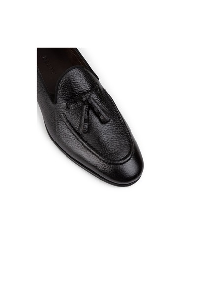 Deery Hakiki Deri Siyah Püsküllü Erkek Loafer - 01701msyhc07 Siyah