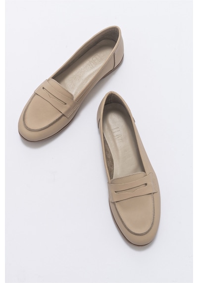 Luvishoes F02 Biskuvi Cilt Kadın Babet Koyu Bej