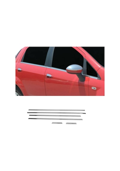 Fiat Punto Krom Cam Çıtası 6parça 2006 Ve Üzeri P.çelik