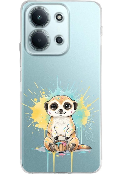 Xiaomi Redmi 15c 4g İle Uyumlu Splash Mirket Tasarımlı Şeffaf Silikon Kılıf Şeffaf