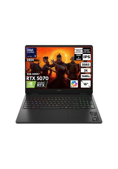 HP Omen Slim 16-AN0017N CD7K1EAHMF51 Ultra 9-285H 48 GB 1 TB 8 GB RTX5070 16" W10H Dizüstü Bilgisayar
