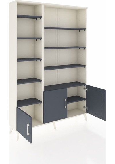 Arges Dolap 10 Raflı 3 Kapaklı 132x30x195 Aytaşı-antrasit/ant... Aytaşı