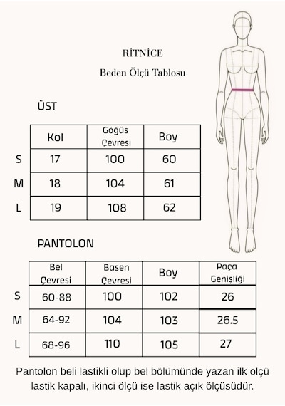 Ritnice Kadın Elya Modal Touch V Yaka Bel Lastikli Cepli Siyah Alt Üst Takım