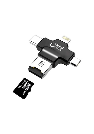 4 In 1 Kart Okuyucu Apple Uyumlu iPhone Usb Type-C Usb-A Micro Usb Card Reader