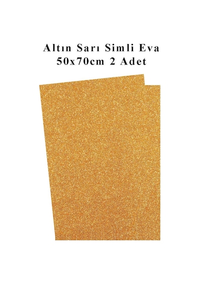 Altın Sarı Gold Simli Eva 50x70 Cm 2 Adet Simli Eva Süngeri Okul Kreş Anasınıfı Elişi Etkinlikleri