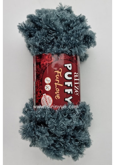 Puffy Furlove Parmakla Örülen Örgü İpi 87-kömür Gri