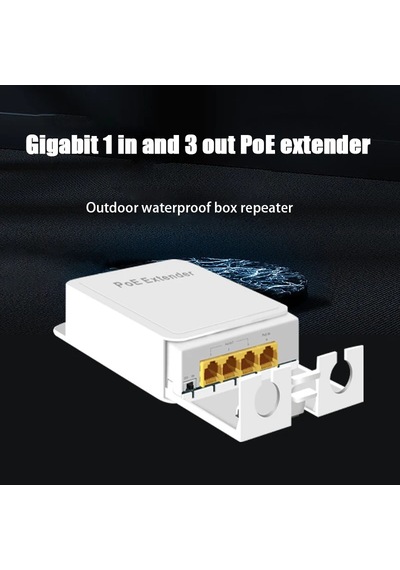4 Port Su Geçirmez Poe Genişletici Poe Tekrarlayıcı 1000 Mbps İletim Dış Mekan 1pc Poe Extender