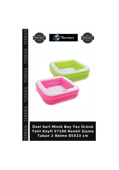 Delux Serisi Balkon Havuzu Serinleme Minikler İçin 57100 Renkli Şişme Taban 2 Bölme 85x23 Cm Çok Renkli