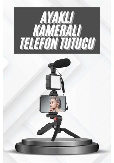 Northcity Profesyonel Youtuber Video Kayıt Seti - Mikrofonlu Işıklı Telefon Tutucu Ve Mini Tripod