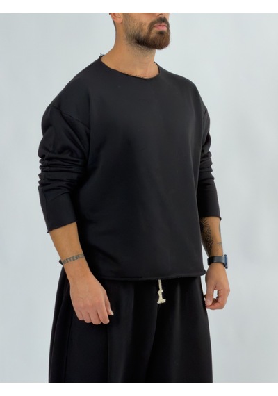 Cocopelli Oversize Siyah Erkek Sweatshirt Coc3431