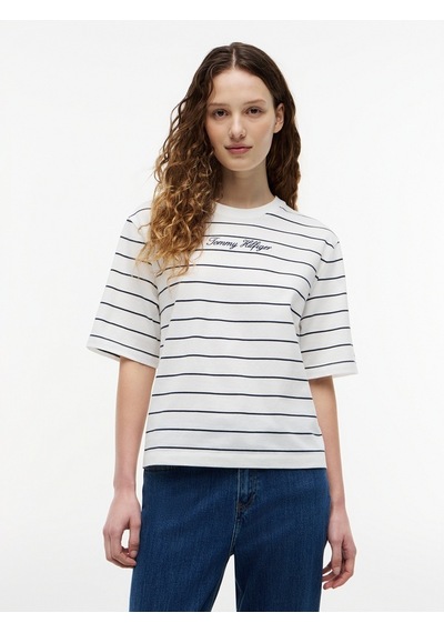 Tommy Hilfiger Classıc Scrıpt Trapeze Tee Kadın Mavi T-shirt - Ww0ww50948