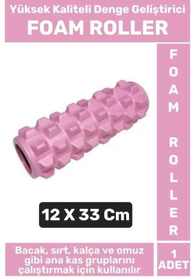 Premium Fitness Aerobik Denge Stabilite Kas Esnekliği Geliştirici Kadın Erkek Foam Roller 33 Cm Çok Renkli