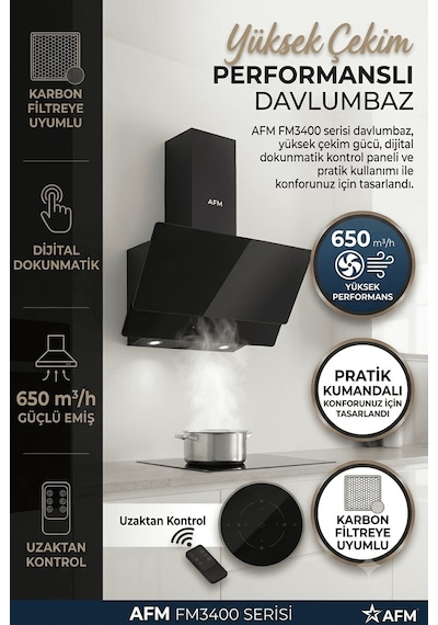 Alveus Afm Serisi Mareo Turbolu Cam Dijital FM7700 + FM2200 + FM3400B Siyah 3'lü Ankastre Set
