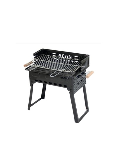Pervazlı Emaye Mangal P3 Battal Boy Barbekü Çift Kömürlü Izgara Katlanır Ayaklı 27x51cm Diğer