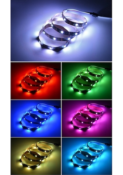 Triline Tv Arkası Silikonlu Kumandalı Rgb Led Şerit 16 Renk