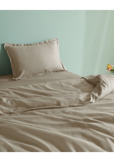 Madame Coco Crep King Size %100 Pamuk Düz Nevresim Takımı - Bej 8684427192092 Ekru