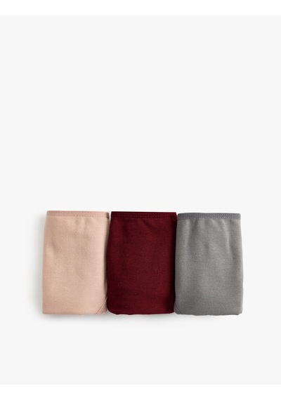 Koton Basic Brazilian Külot Çok Renkli Pamuklu 3'lü Paket Pembe 5wlk30017mk Gül