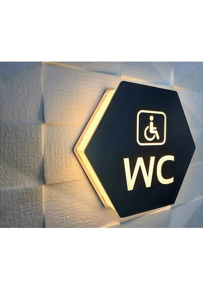Honeycomb Serisi Işıklı Wc Yönlendirme Tabelası (504859219)