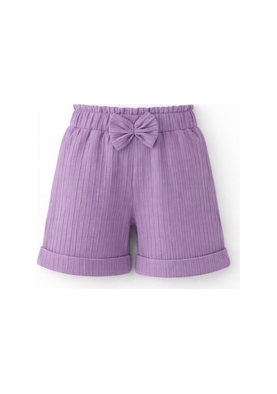 Esila Kids Kız Çocuk Bermuda Şort Beli Lastikli Duble Paça Mor
