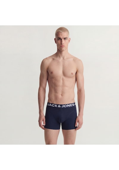 Jack & Jones Erkek Siyah Logolu 3'lü Boxer Paketi - Sense - 12081832 Scarab