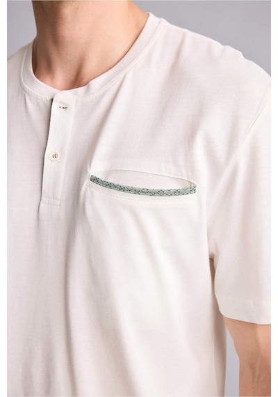 Defacto New Regular Fıt Kısa Kollu 2li Modal Ecru Şortlu Pijama Takımı I0887ax26hser105 Ekru-er105