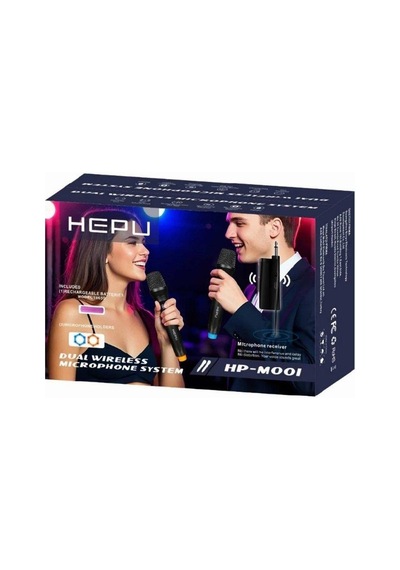 Hepu Hp-m001 Çift El Uhf Kablosuz Telsiz Mikrofon