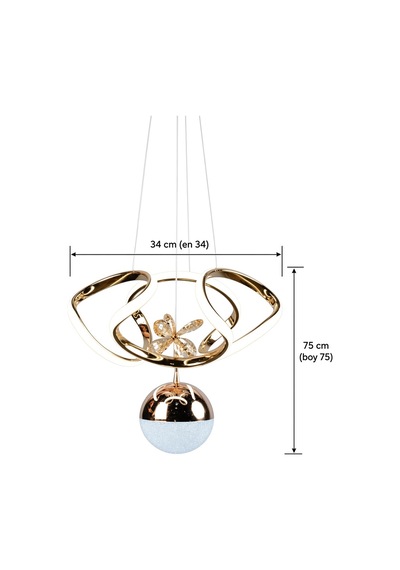 Mini Küçük Dron Modern Ledli Avize 3 Renk Power Ledli Gold Kaplama Çoçuk Odası Yatak Odası Mutfak