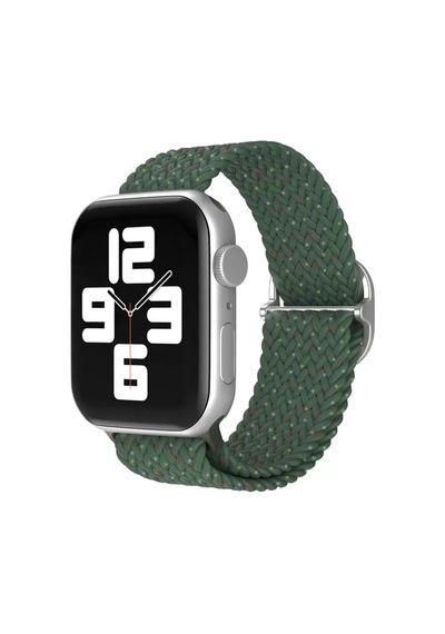 Apple Watch 38mm Star Kordon - Benekli Koyu Yeşil Ahşap