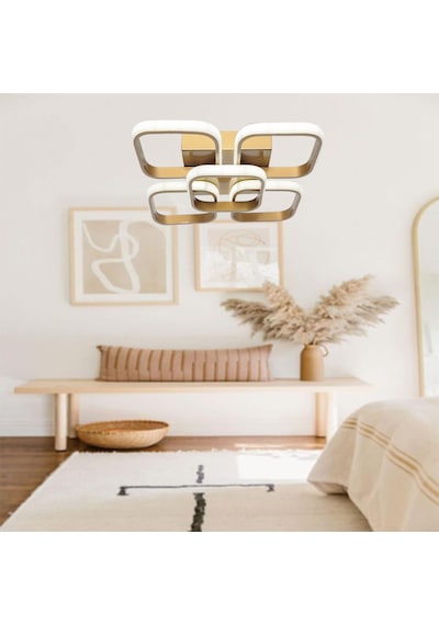 Tt302-4+1-Esk Kare Tt Aydınlatma Eskitme Boyalı 5 Li Led Avize