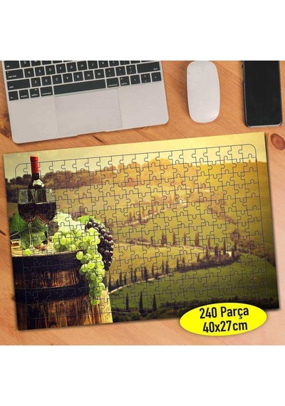 Toskana İtalya Üzüm Şarabı 240 Parça Puzzle Yapboz-101512131