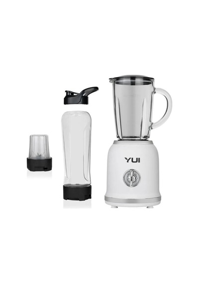 Yui M18 3 in 1 Kişisel Smoothie Retro Blender Öğütücü Cam Doğrayıcı Beyaz (Teşhir)
