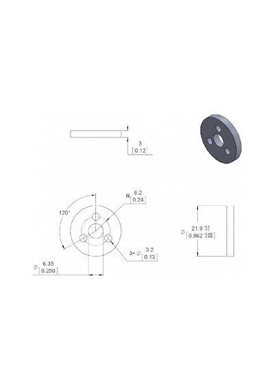 Scooter/Kaykay Tekerlekler İçin 6 Mm Şaft Adaptörü - Pl2674