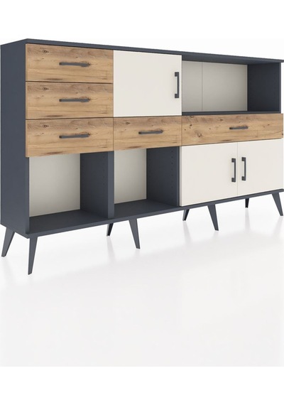Arges Konsol 2 Raflı 5 Çekmeceli 3 Kapaklı 176x30x99 Antrasit-aytaşı/çam Aytası/atlas Çam - Antrasıt Arges Konsol 2 Raflı 5 Çekmeceli 3 Kapaklı 176x30x99 Antrasit-aytaşı/çam Aytası/atlas Çam - Antrasıt