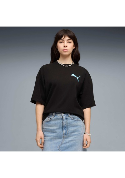 Puma Graphıc Bubble Kadın Geniş Kesim Tişört 634590 01 Siyah