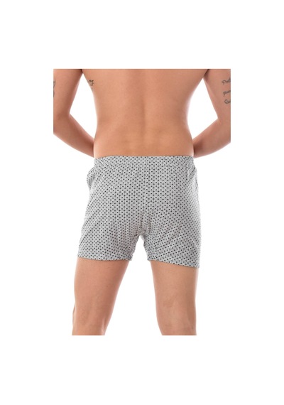 Erkek Gri 3 Adet Pamuklu Desenli Asorti Boxer 007 Gri