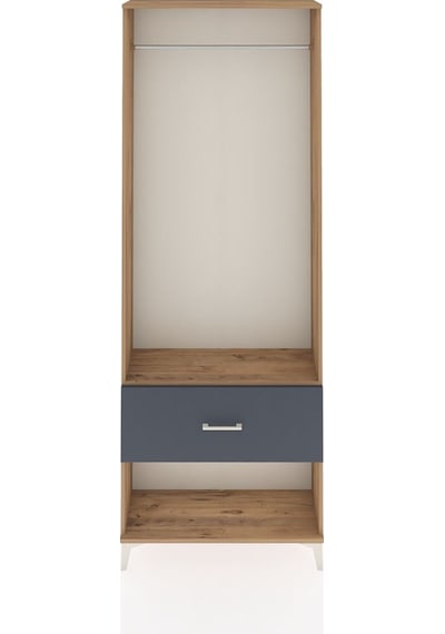 Arges Dolap Tek Raflı Tek Çekmeceli Tek Askılı 88x30x243 Çam-... Çam