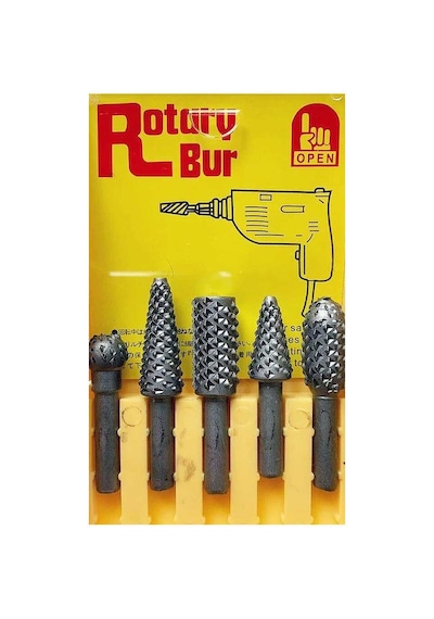 Rotary Bur Matkap Uçlu Ağaç Törpüsü 5 Li Takim Oyma Seti Evimdeyokyok