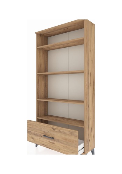 Arges Dolap 4 Raflı Tek Çekmeceli 88x30x182 Çam-çam Çam