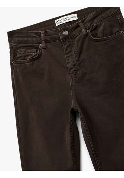 Koton Pamuklu Dar Kalıp Düğmeli Cepli İspanyol Paça Crop Jean Pantolon - Kick Flare Jeans Koyu Kahverengi 7wal40004mw Koyu Kahve Koton Pamuklu Dar Kalıp Düğmeli Cepli İspanyol Paça Crop Jean Pantolon - Kick Flare Jeans Koyu Kahverengi 7wal40004mw Koyu Kahve